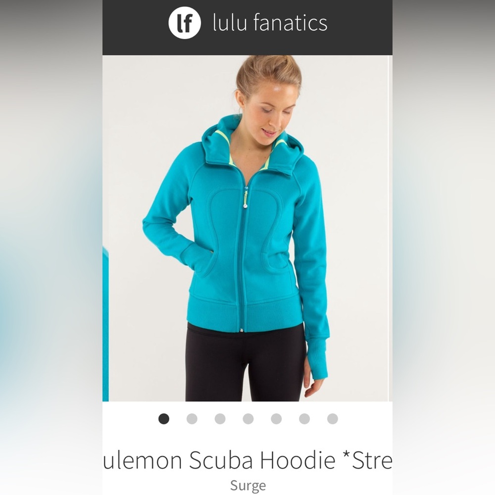 Preloved Lululemon Scuba Hoodie, Size 2, Teal